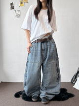 クチ サイド カーペンター ジップ ワイド バルーン パンツ 3カラー