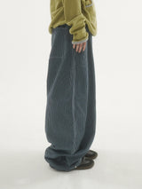 Grain stripe denim pants -2C