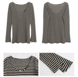 ストライプスリムラインロングTシャツ