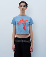 TWISTED LOGO CROP TSHIRT-BLUE