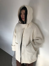 [MD Pick]ファインウールフーデッドハーフコート (2color)