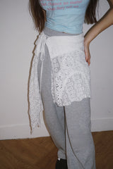 coordi lace unbalanced layered skirt
