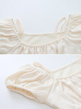 #ハノレイヤードリブ半袖Tシャツ + ローズタイセット (3color)