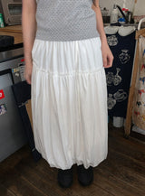 Lehiji Banding Check Balloon Long Skirt