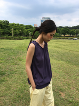Waffle string sleeveless top (4color) 