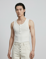 Henley Neck Ribbed Tank