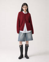 (UNISEX)ウールブレンド ニット カーディガン