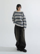 Mohair stripe heavy knit