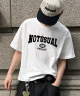 シンプルスクールフォントオーバーフィットTシャツ - 4COLOR