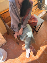 Vintage Knit Hooded Zip-Up