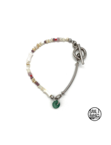 Green point half bangle bracelet (2 color)