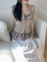 BN Check Frill Bustier + Cardigan + Tie Set (3color)