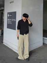 Slub crop hoodie zip-up