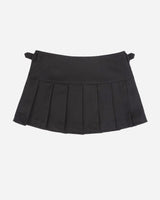 バックル プリーツ ミニスカート ブラック