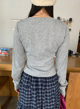 ロングモリブドラウンドクロップカーディガン