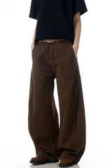 Washed Cargo Straight Trousers