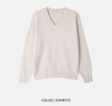 [Unisex] ベーシックVネッククロップニット(8color)