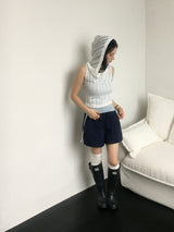Two-line nylon washable shorts (8c)