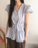 Chiring Frill Drawstring Blouse