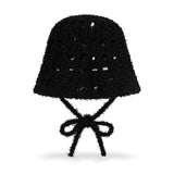 VA カーブオーバル メタル ニット パンチング バケットハット / Black