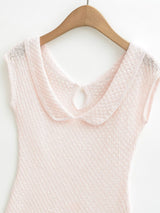 Luelle Eyelet Collar Knit