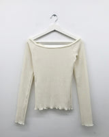 Pom-Pom Off-Shoulder Knit Top (2color)