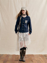 British Check Scarf Linen Blouse