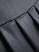 leather pleated pants mini skirt