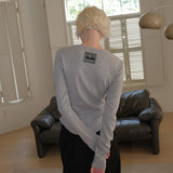 C 90SラインベーシックロングスリーブTシャツ_グレー