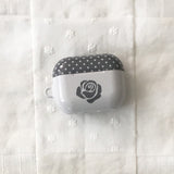 ローズ ポルカドット グレー グロッシー AirPodsケース
