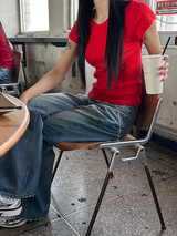 [Unisex] ビンテージダメージデニムパンツ
