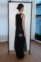 ファイン パターンド メッシュドレス (Black)
