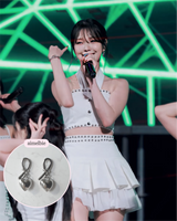 [fromis_9 Jiheon Earrings] デイリーリボン&モダンハートピアス - シルバーカラー
