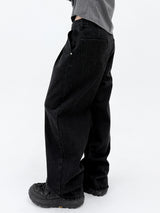 BASIC TWO TUCK BLACK DENIM