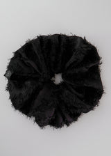 Lace Flower Scrunchie_Large_Black