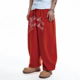 Lettering Balloon Sweatpants - RED