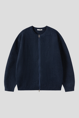 LMN Herringbone Knitwear Zip-up Cardigan (3 colors)