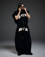 M.C.R. code stud zip-up vest HD BK