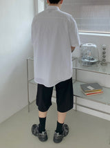 ツータックワイドバンディングハーフパンツ　2色