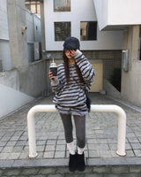 (Unisex) ストライプカラーT