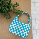 [MADE] Étang バゲットバッグ | チェッカーボードスカイブルー