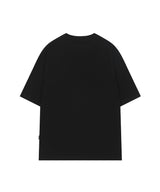 Faded Typo graphic Overfit T-shirt - BLACK