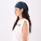 peacock blue knit bandana