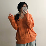 タイドVネックツイスティドニット