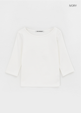 [B-BASIC] スタンダードボートネック7/8スリーブTシャツ 2サイズ