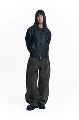 Curved Leopard Pants - Khaki