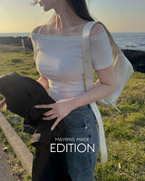 [MADE] Yan off-shoulder short-sleeved T-shirt