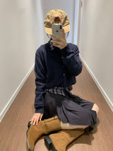 Square toe buckle boots  (3color)