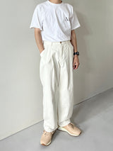 Pintuck cotton pants