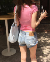Glitter v neck T
